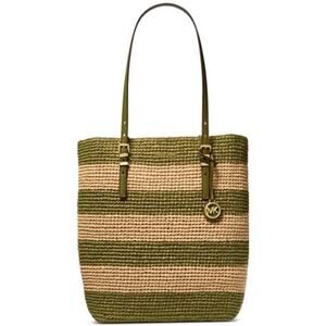 MICHAEL KORS $198  Quinn Large North South Woven Tote Safari Green